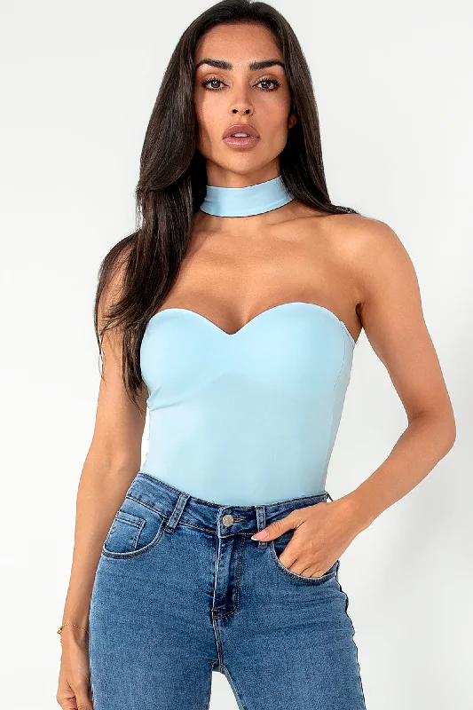 Jessie Blue Choker Bodysuit