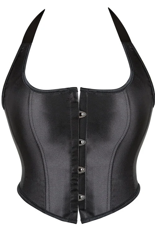 Black Halter Bustier Corset Top