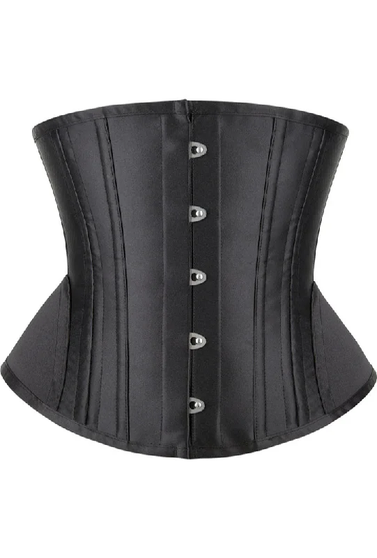 Black Boned Lace-Up Underbust Corset Top