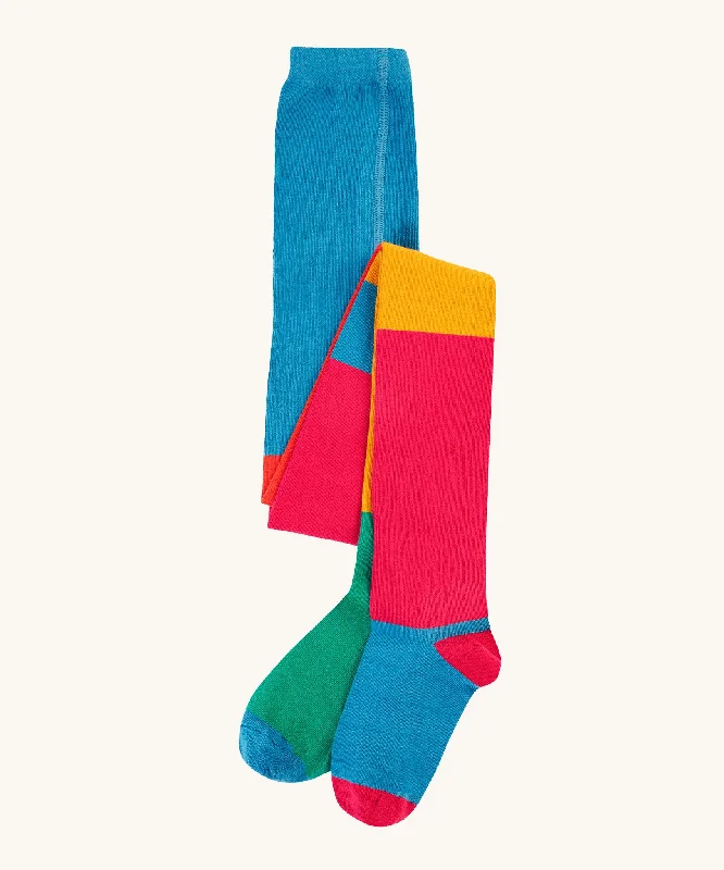 Frugi Norah Tights - Deep Water Colour Block