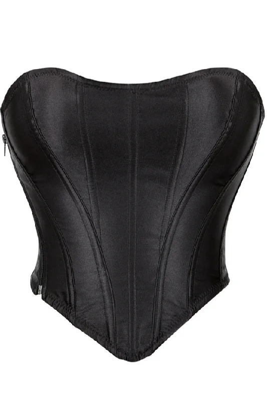 Black Strapless Steel Boned Bustier Corset Top