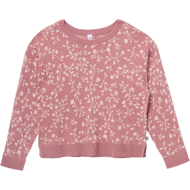 Womens Dark Rose Branches Sweater