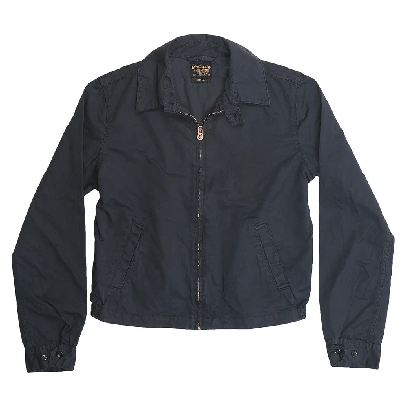 Zip Front Cotton Sateen Cliff Jacket - EZ Dark Navy