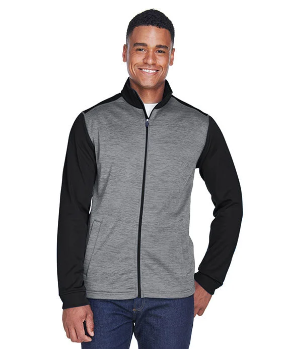 DG796 - Devon & Jones Mens Newbury Colorblock Mélange Fleece Full-Zip Jacket