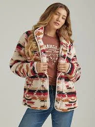 Wrangler Womens Retro Printed Sherpa Jacket