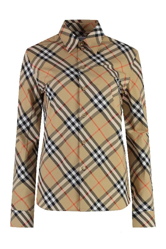 BURBERRY Checkered Cotton Button-Up Shirt