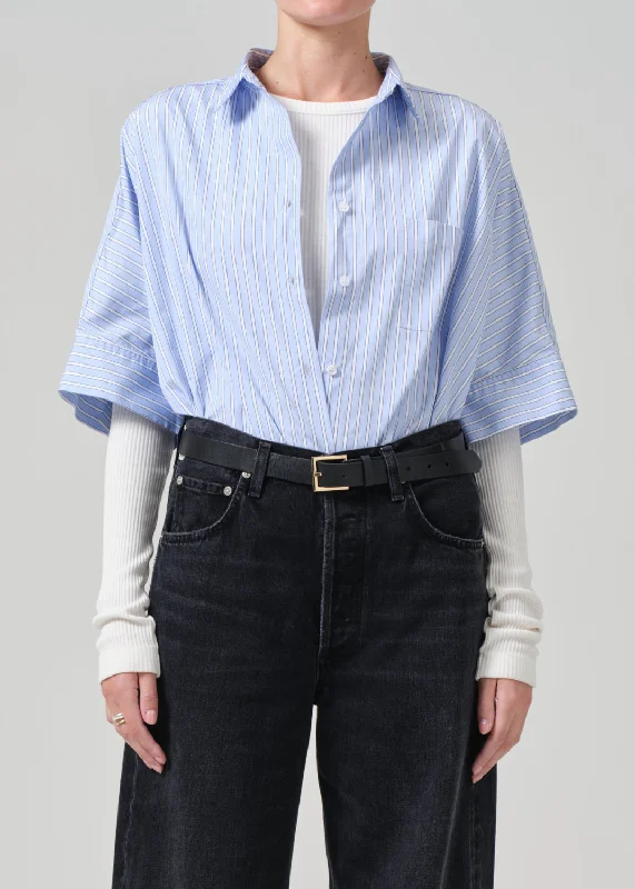 Claire Origami Shirt in Melissani Stripe