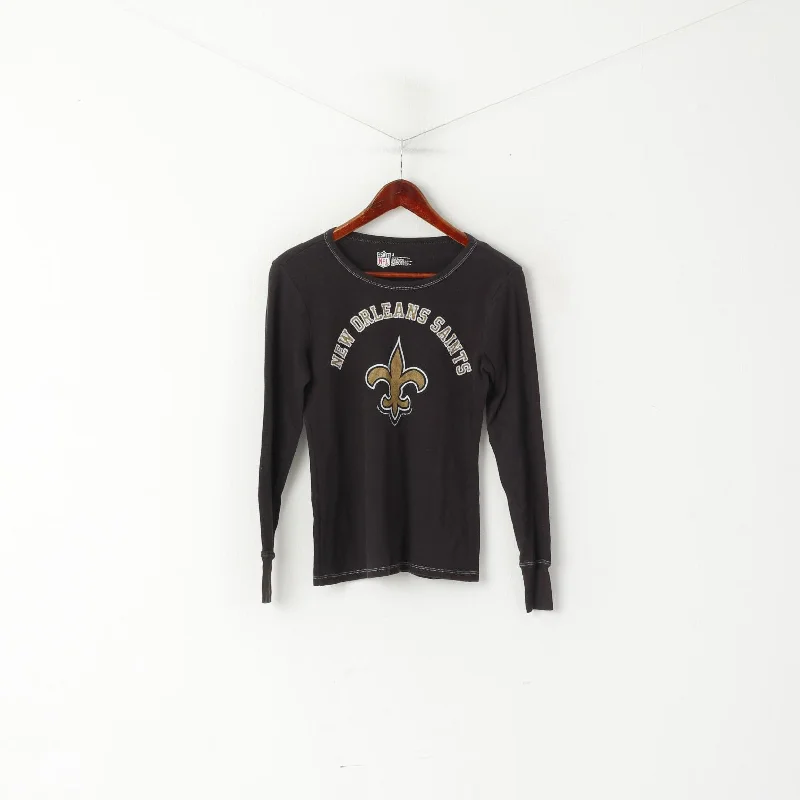 NFL New Orleans Saints Women S Shirt Black Stretch Long Sleeve Sport Top