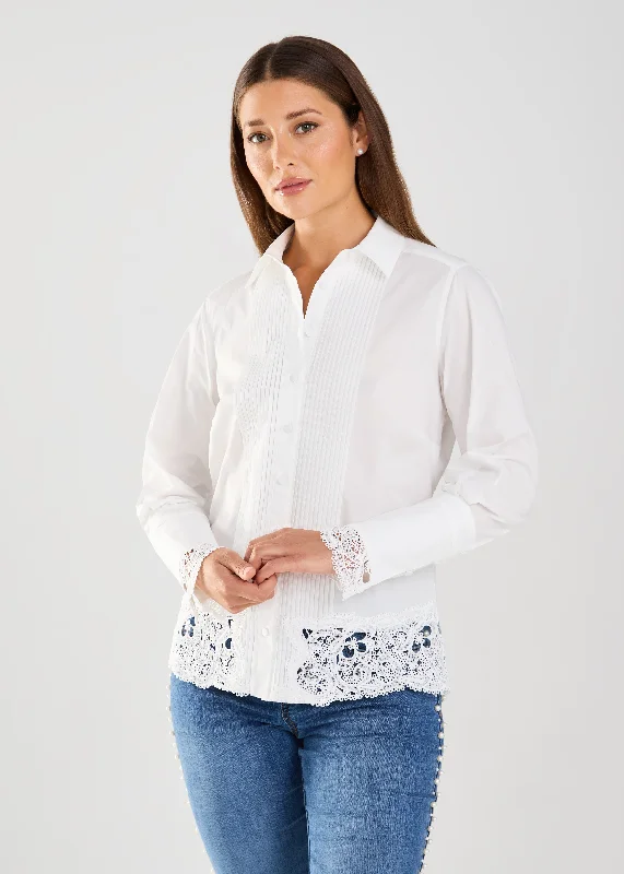 FDJ Long Sleeve Lace Detail Shirt - 7226623