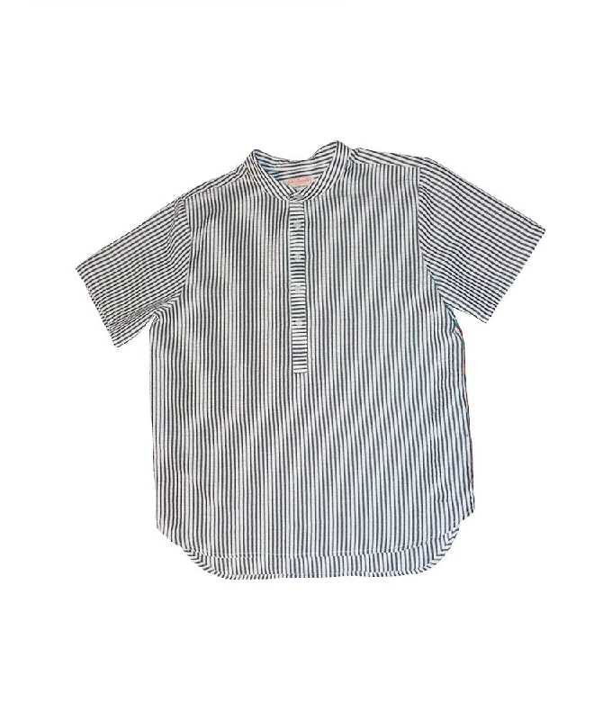 Habibi Pop Over Shirt in Gray Seersucker