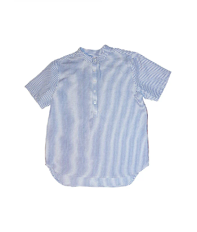 Habibi Pop Over Shirt in Blue Seersucker