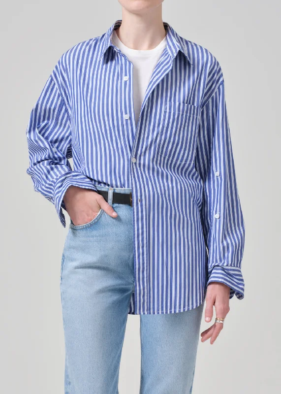 Kayla Shirt in Navy Mesa Stripe