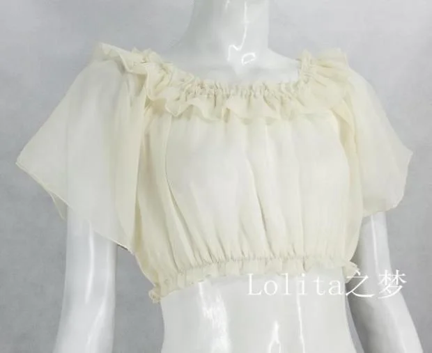 Sweet Angel~Daily Lolita Flutter Sleeve Shirt Multicolors