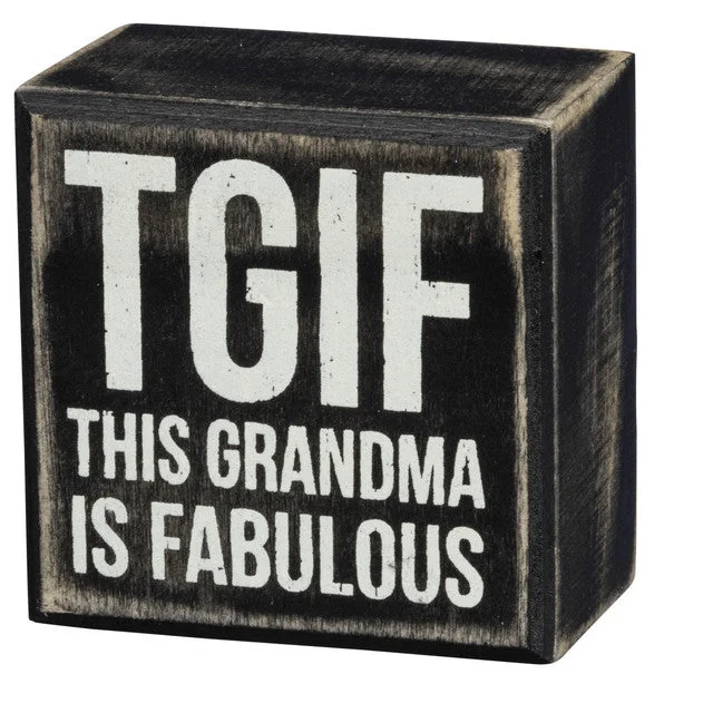 Wood Sign - TGIF This Grandma is Fabulous