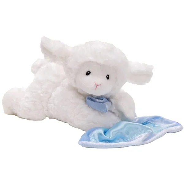 Gund Lena the Prayer Lamb 9" Plush with Blue Blanket with Sound