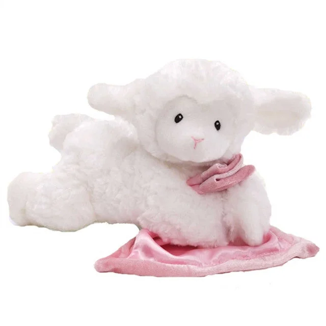 Gund Lena the Prayer Lamb 9" Plush with Pink Blanket with Sound