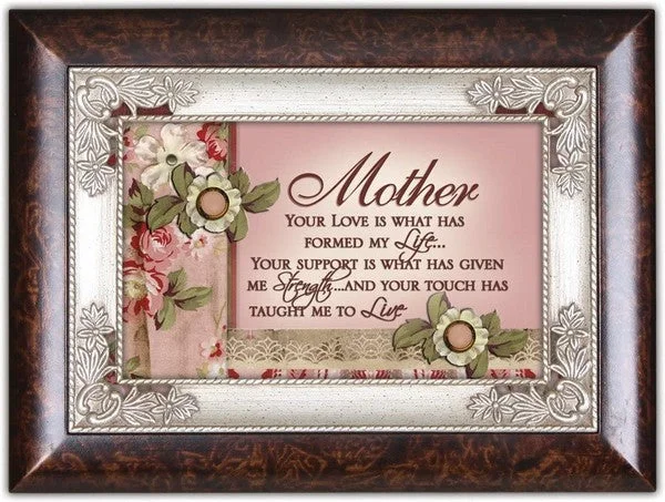 Mother Your Love Has Formed My Life Burlwood Jewelry Music Box Plays Wind Beneath My Wings