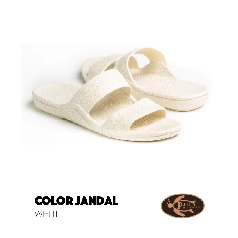 Pali Hawaii Classic Jandal White Two Straps Adult Sandals