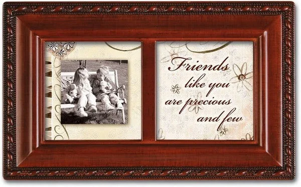 Precious Friends Petite Woodgrain Music Box Plays Friends are for