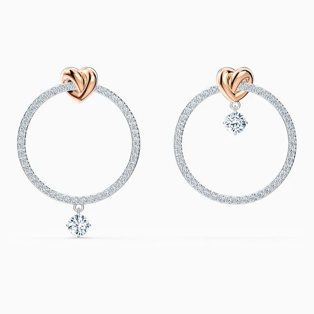 Swarovski Lifelong Heart Hoop Pierced Earrings