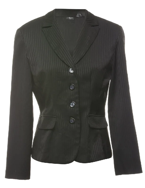 Black Classic Striped Blazer - M