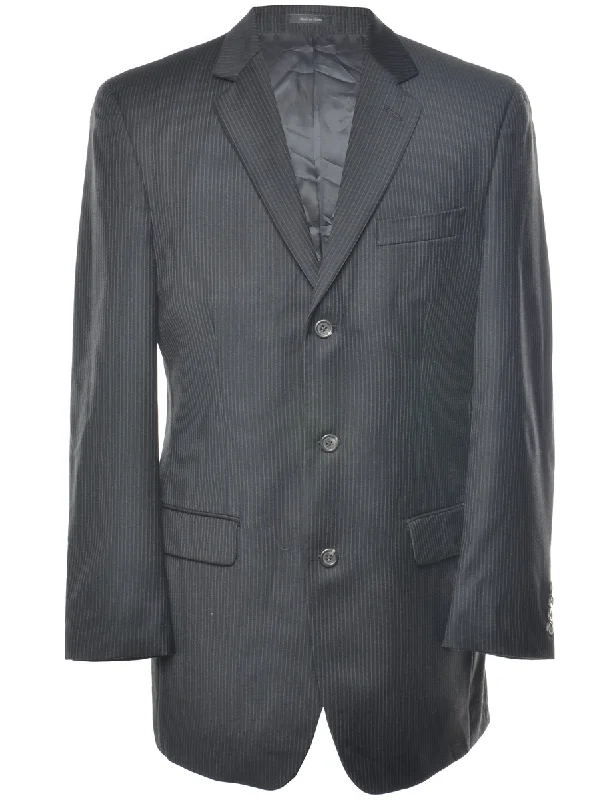 Chaps Pinstriped Black Blazer - M