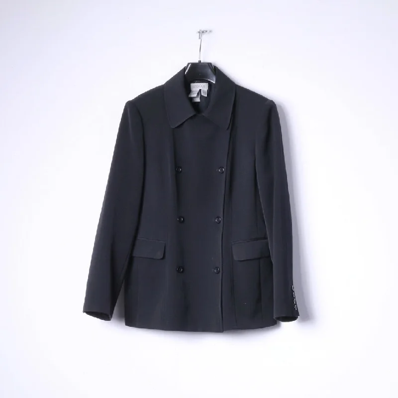 EPISODE Women 44 16 Blazer Black Wool Blend Double Breasted Jacket