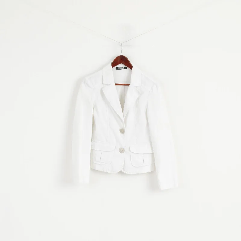 Dolce & Gabbana Women L (S) Blazer White Cotton Stretch Made in Italy Jacket