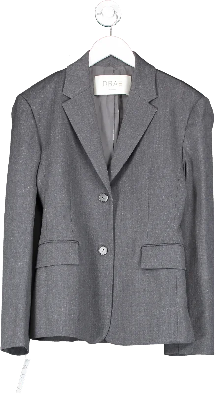 DRAE Grey Single Breasted Blazer UK S