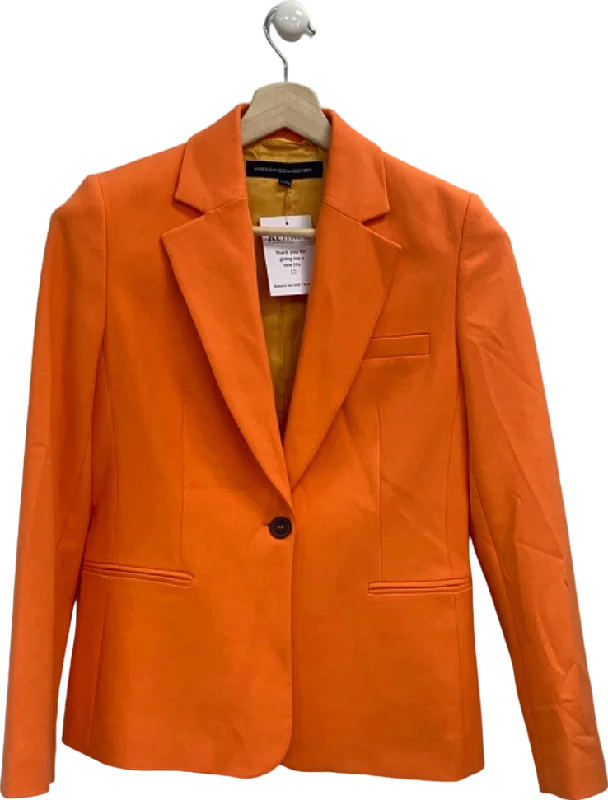 French Connection Orange Single-Button Blazer UK 8