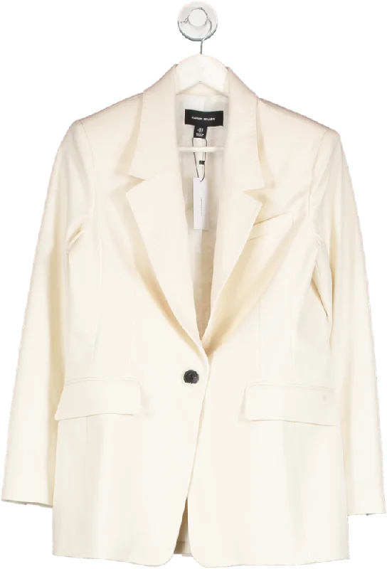 Karen Millen Cream Tailored Single Breasted Pocket Detail Blazer UK 10