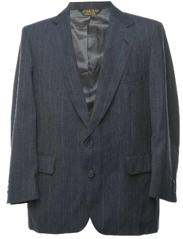 Pinstriped Dark Grey Blazer - XL