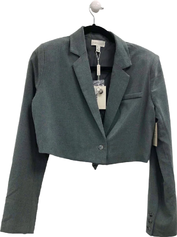 Pretty Lavish Grey Cropped Blazer UK 8