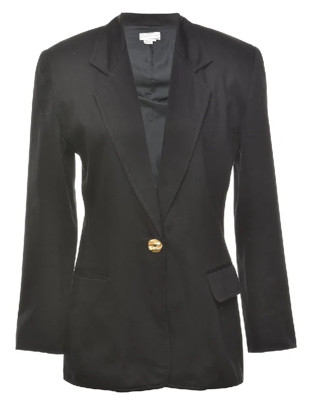 Single Breasted Black Blazer - M