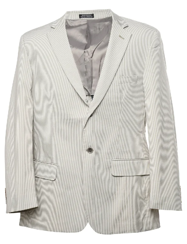 Striped Grey & White Blazer - XL