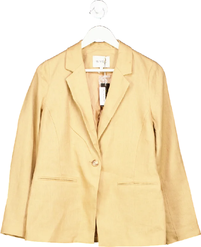 WYSE LONDON Tan Silvie Linen Blazer UK 8