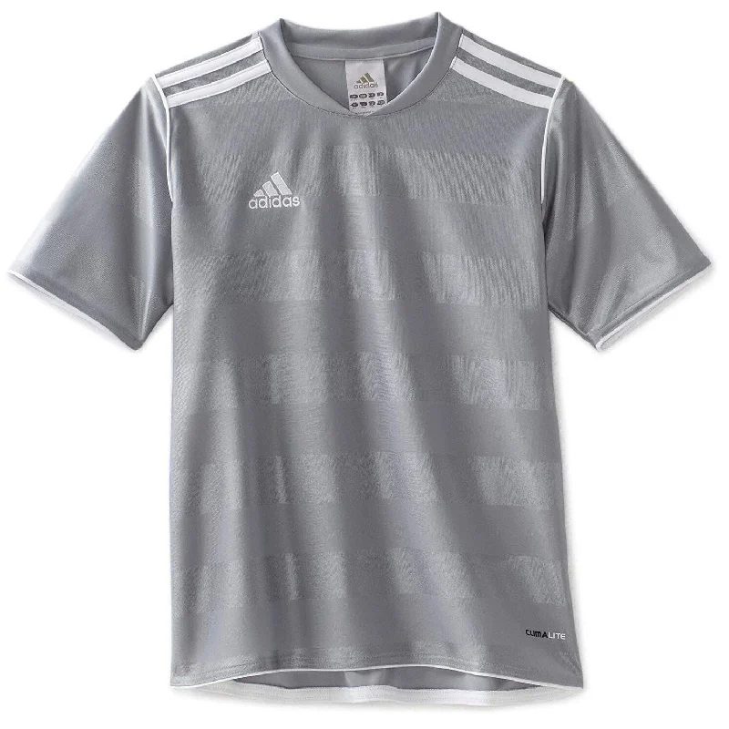 Adidas Boys Tabela 11 Jersey T-Shirt Silver/White Size Youth - Silver