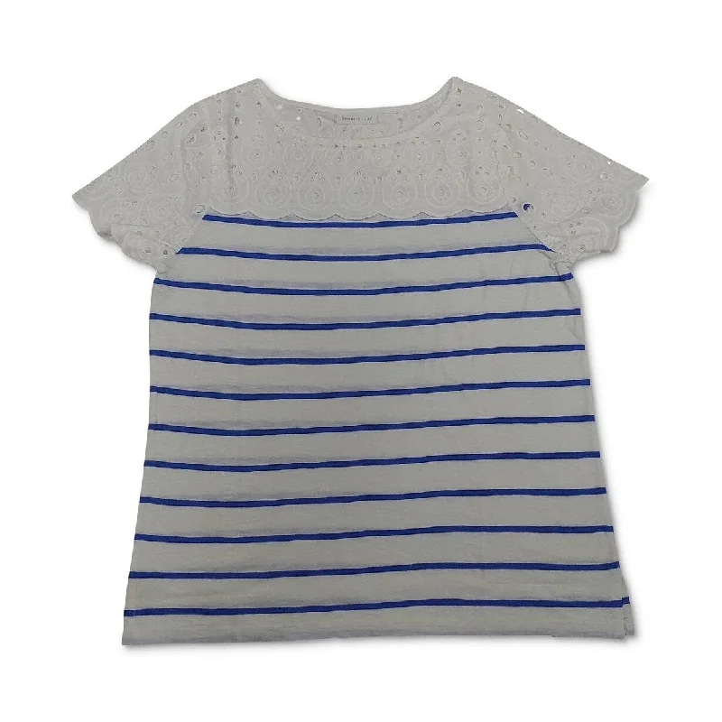 Charter Club Women's Striped T-Shirt Blue Size Extra Large - X-Large