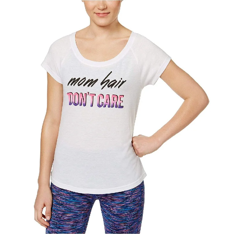 Ideology Women's Mom Hair Don't Care Slogan Athletic Fitness T-Shirt Size 2 Extra Large - XX-Large