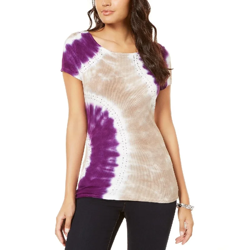 INC International Concepts Women's Tie-Dyed T-Shirt Med Purple Size Small