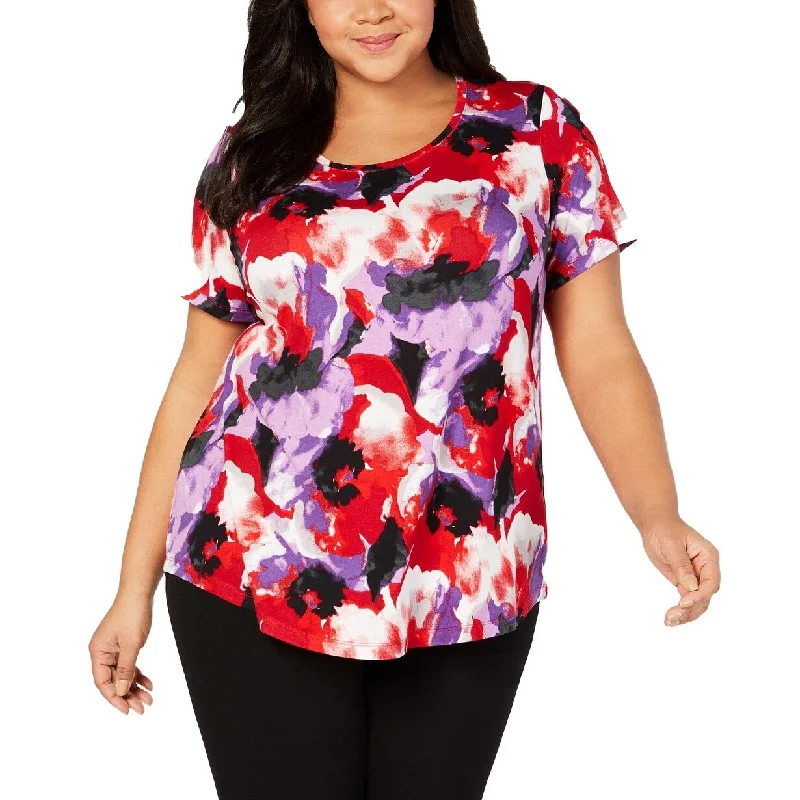 JM Collection Women's Plus Size Printed T-Shirt Multi Size 3 Extra Large - XXX-Large