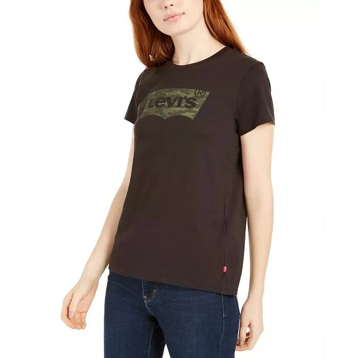 Levi's Women's Perfect Camo Batwing Logo T-Shirt Black Size X-Large