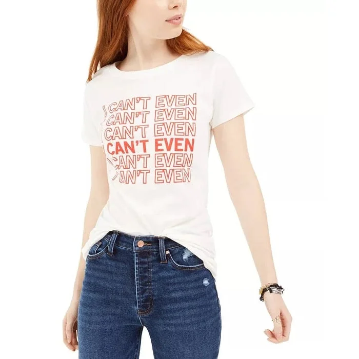 Love Tribe Junior's I Can't Even Graphic T-Shirt White Size Small