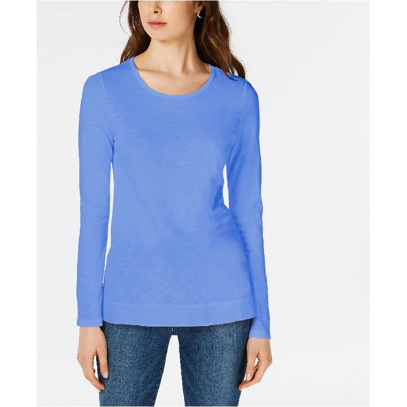 Maison Jules Women's High-Low T-Shirt Lake View Size Extra Large - Blue - X-Large