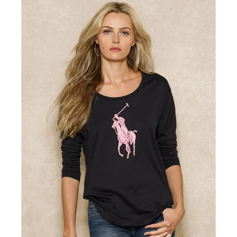 Polo Ralph Lauren Womens Pink Pony Long-Sleeve Jersey T-Shirt - XL