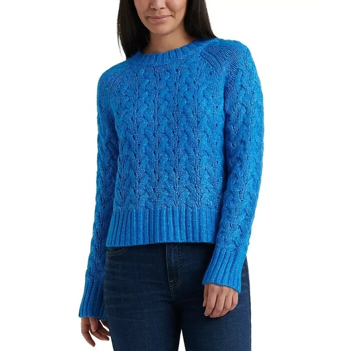 Lucky Brand Women's Long Sleeve Crew Neck T-Shirt Sweater Blue Size Small