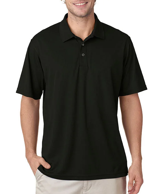 8210 - UltraClub Mens Cool & Dry Mesh Piqué Polo Shirt | Black