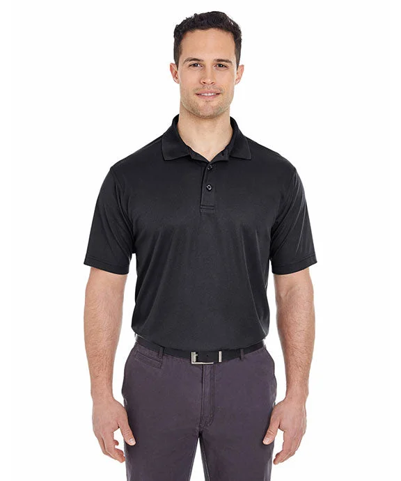 8210T - UltraClub Mens Tall Cool & Dry Mesh Piqué Polo Shirt | Black