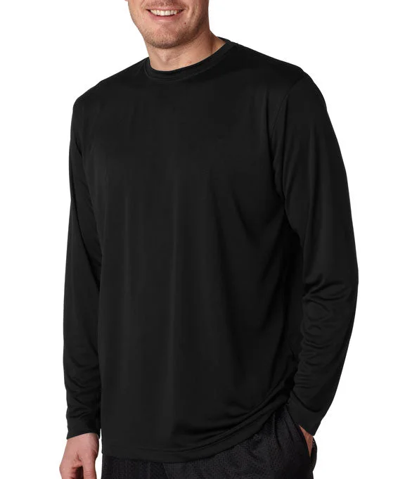 8422 UltraClub Adult Cool & Dry Sport Long-Sleeve Performance Interlock T-Shirt | Black