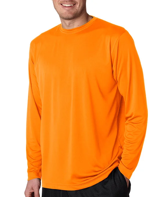 8422 UltraClub Adult Cool & Dry Sport Long-Sleeve Performance Interlock T-Shirt | Bright Orange